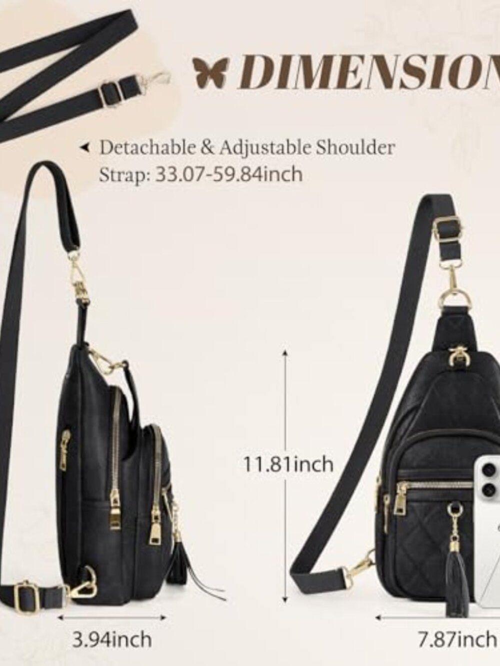 🆕 SDYSM Crossbody Bag for Women 2 in 1 Sling Bag Women Leather Small Sling - Picture 4 of 8